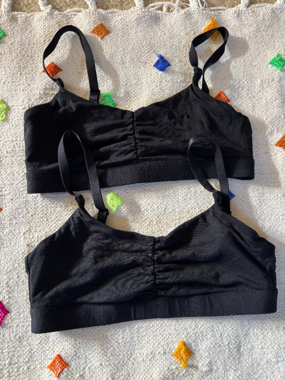 Like New Quince Micromodal Bralette  -  Black, Size S - Pack of 2